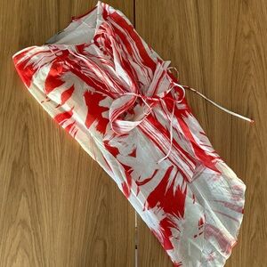 SILVIA TCHERASSI Midi Skirt Coral Red Palm Small